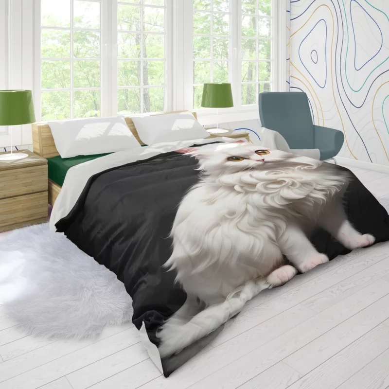 AI Generated Angora Cat Duvet Cover