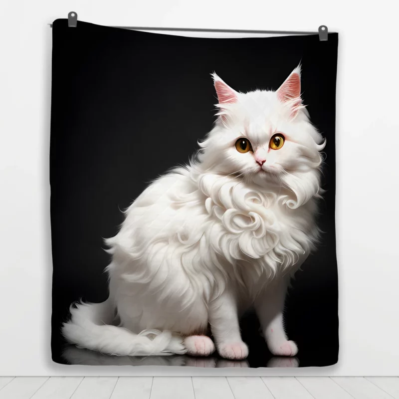 AI Generated Angora Cat Quilt Blanket 1