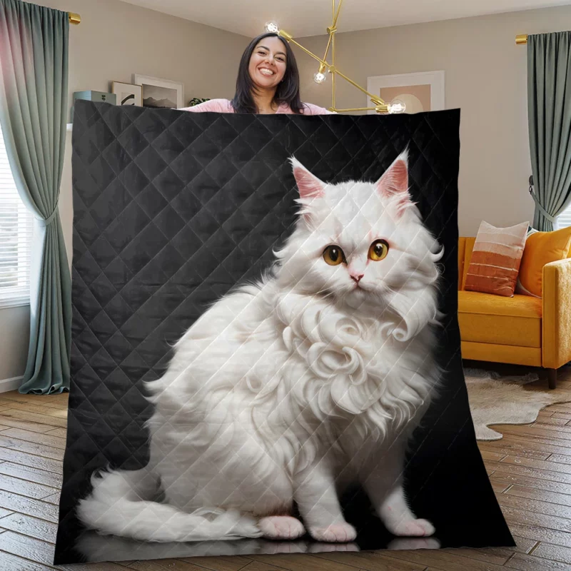 AI Generated Angora Cat Quilt Blanket