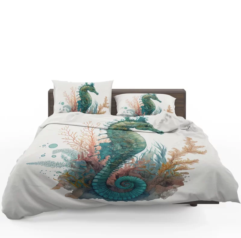 AI Generated Seahorse Painting Bedding Set 1