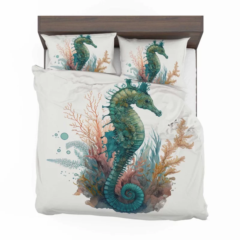 AI Generated Seahorse Painting Bedding Set 2