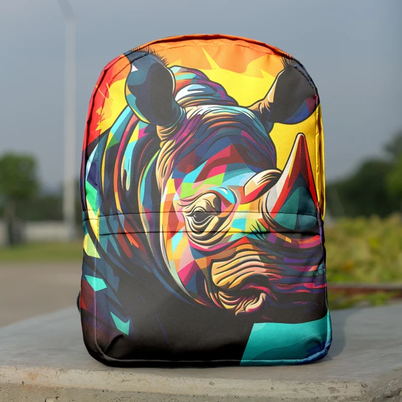 Abstract Cubist Rhino Minimalist Backpack