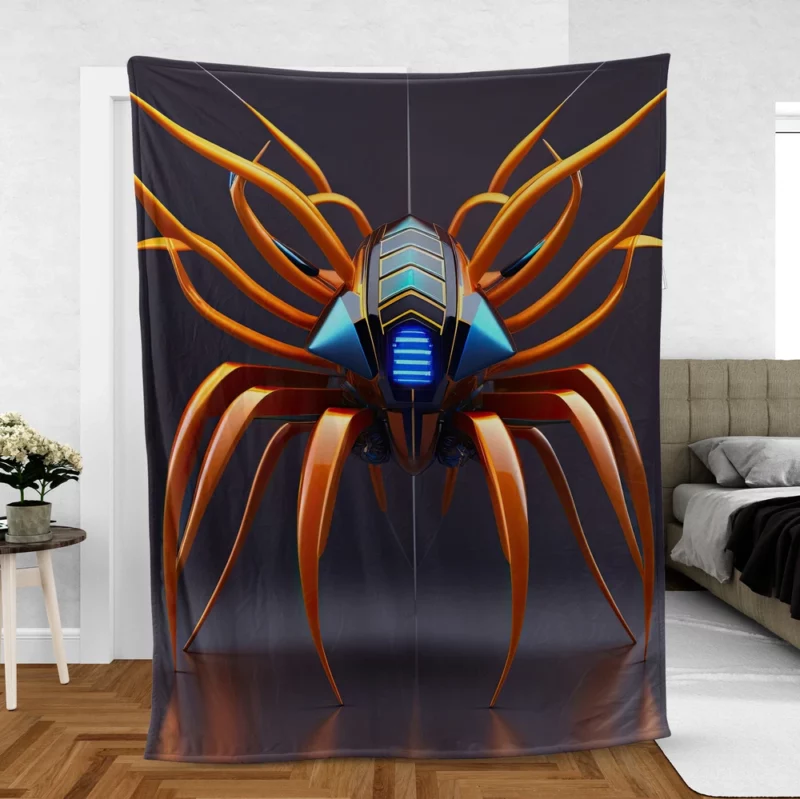 Abstract Cyber Spider Fleece Blanket