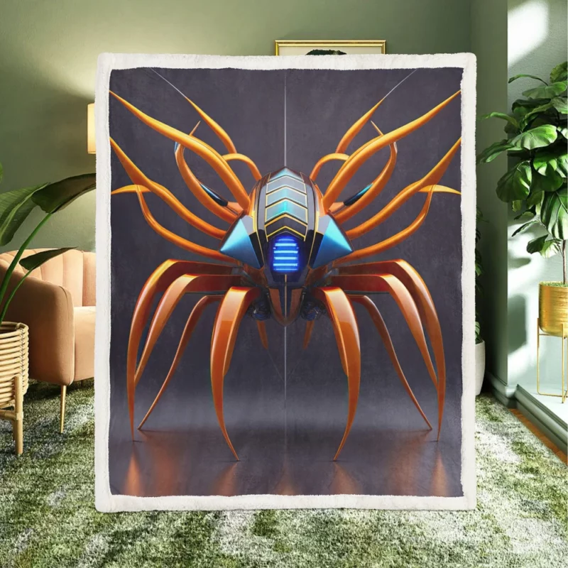 Abstract Cyber Spider Sherpa Fleece Blanket