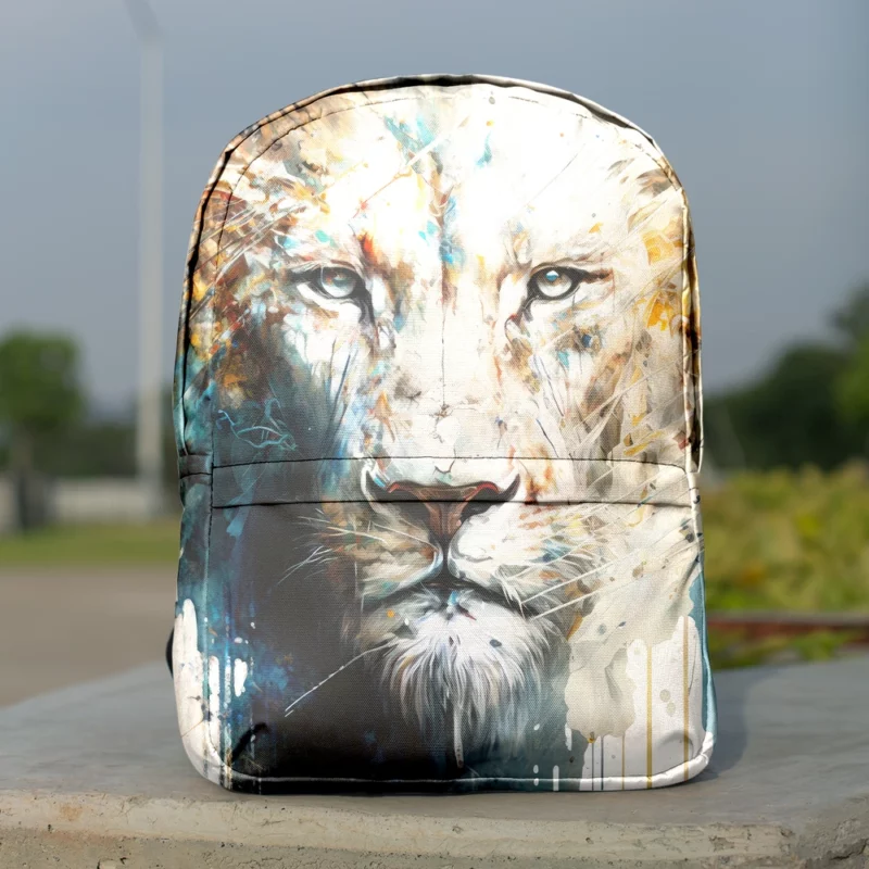 Abstract White Lion Art Minimalist Backpack