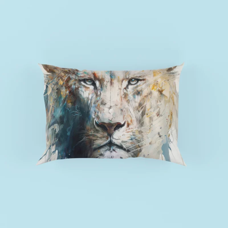 Abstract White Lion Art Pillow Case