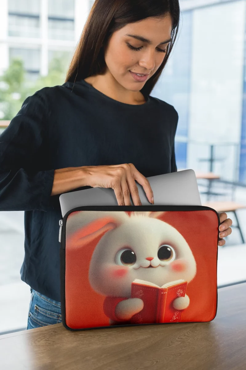 Adorable Animated Bunny Laptop Sleeve 1