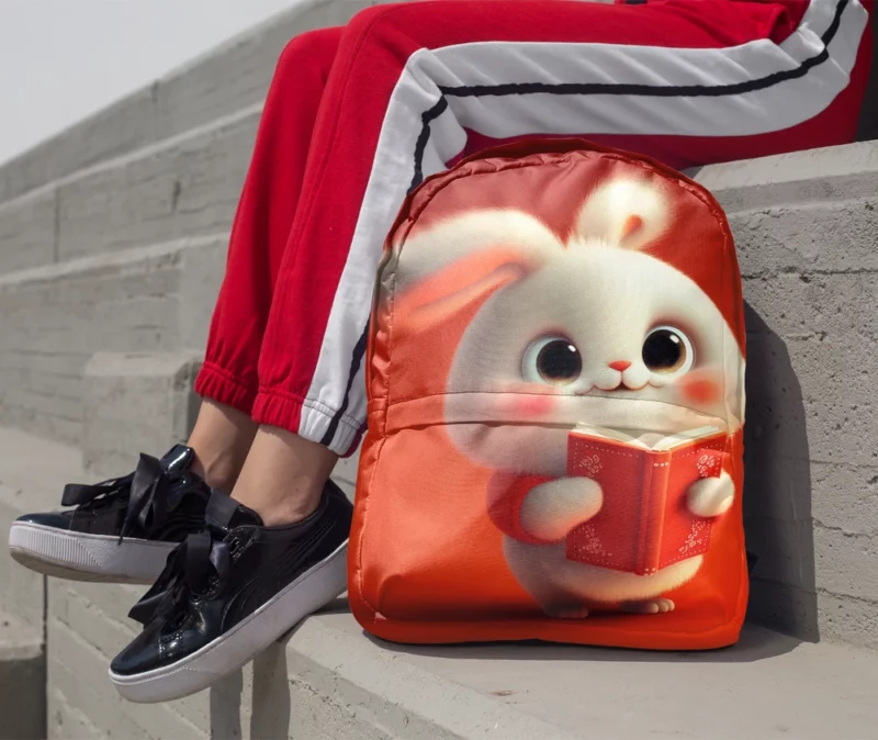 Adorable Animated Bunny Minimalist Backpack 1