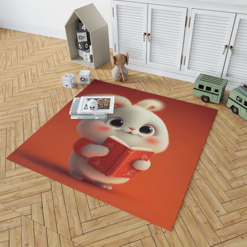 Adorable Animated Bunny Rug 1