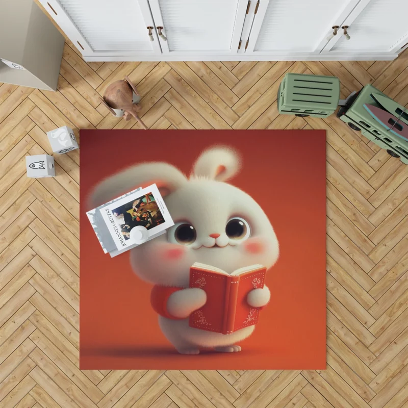 Adorable Animated Bunny Rug