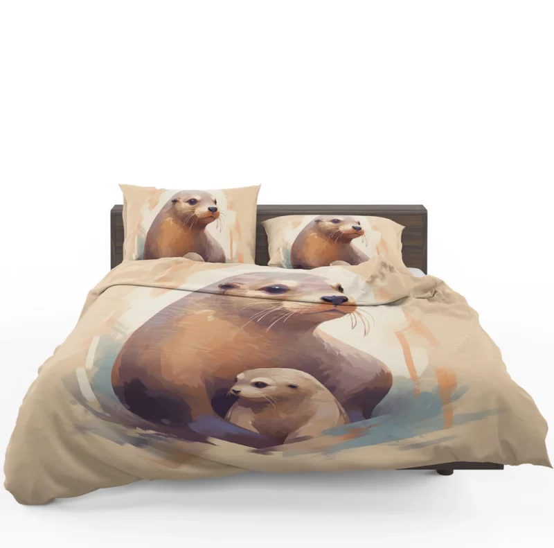 Adorable Baby Otter Bedding Set 1