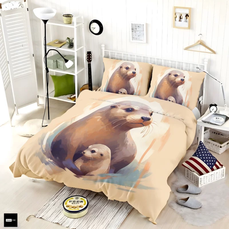 Adorable Baby Otter Bedding Set