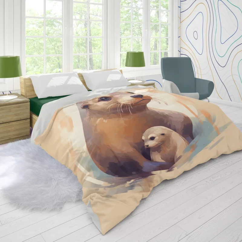 Adorable Baby Otter Duvet Cover