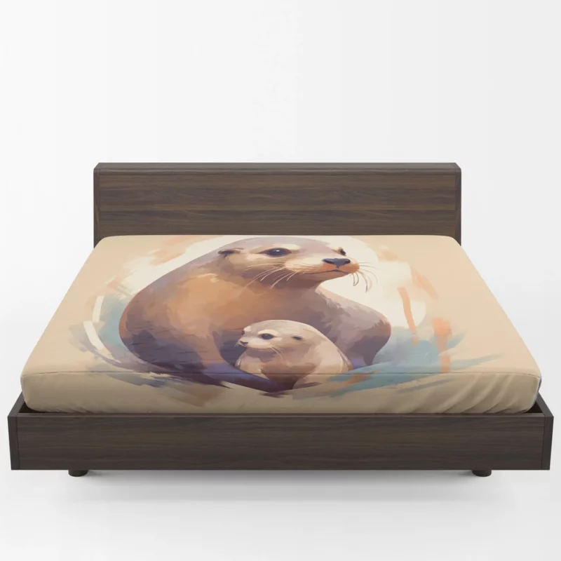 Adorable Baby Otter Fitted Sheet 1