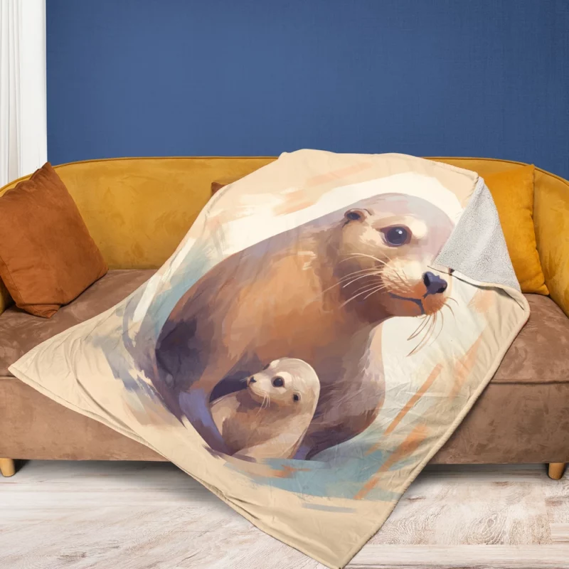 Adorable Baby Otter Fleece Blanket 1