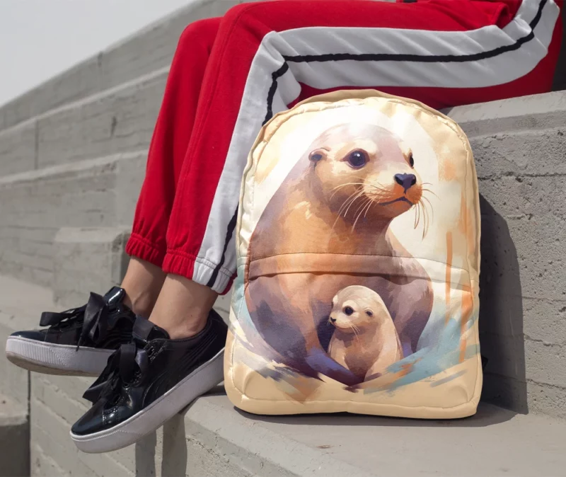 Adorable Baby Otter Minimalist Backpack 1