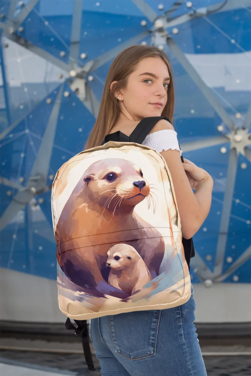 Adorable Baby Otter Minimalist Backpack 2