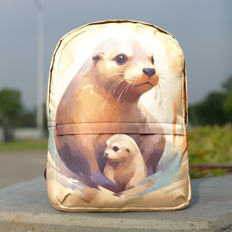 Adorable Baby Otter Minimalist Backpack