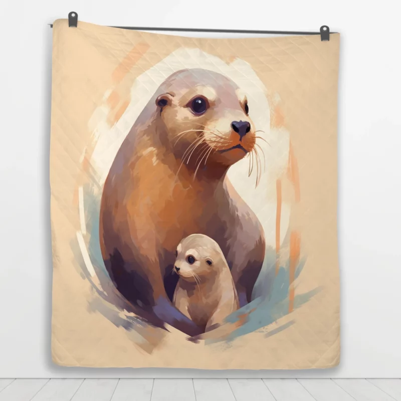 Adorable Baby Otter Quilt Blanket 1