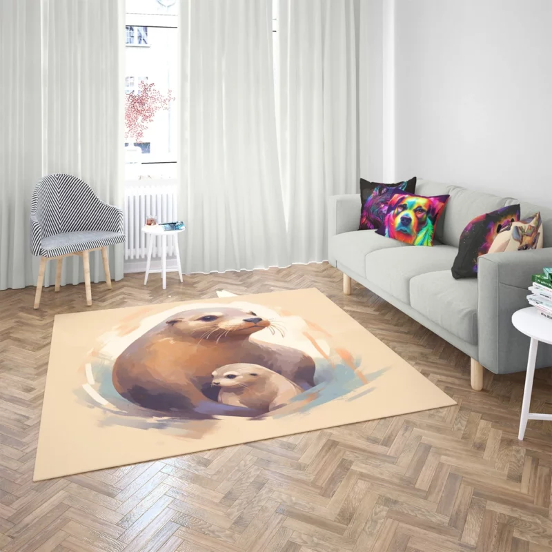 Adorable Baby Otter Rug 2