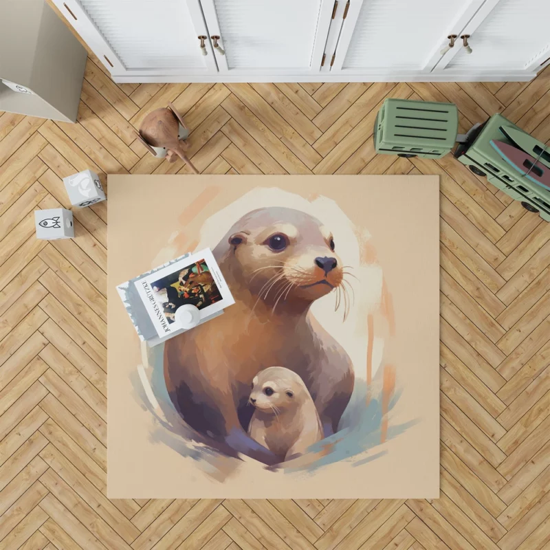 Adorable Baby Otter Rug