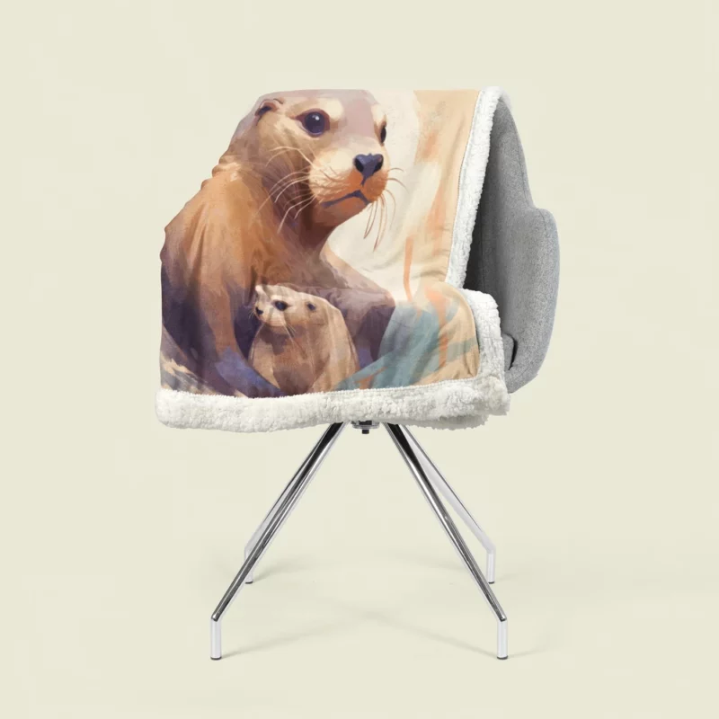 Adorable Baby Otter Sherpa Fleece Blanket 1