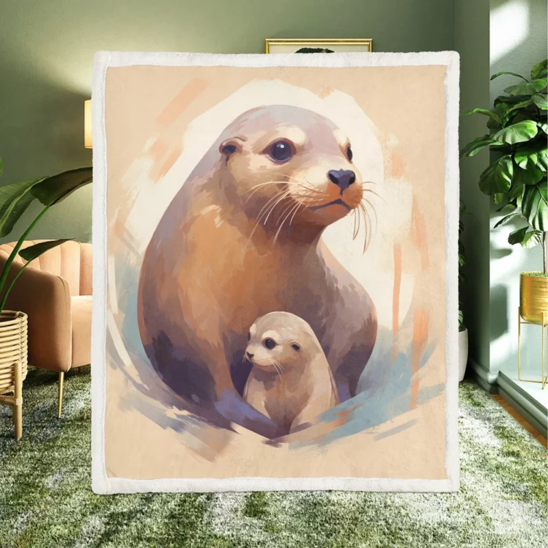 Adorable Baby Otter Sherpa Fleece Blanket