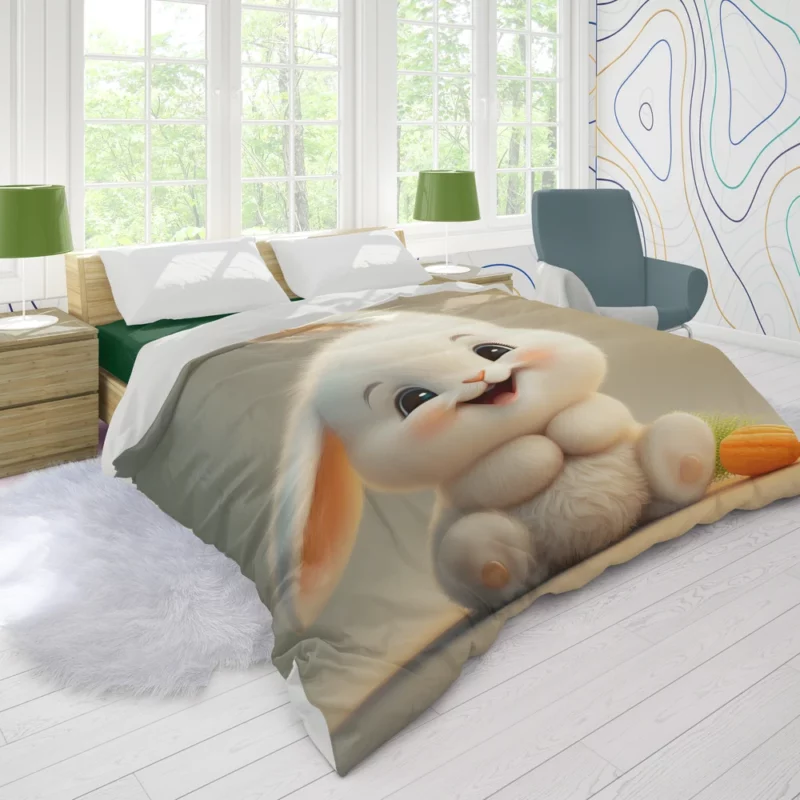 Adorable Bunny Artwork Duvet Cover