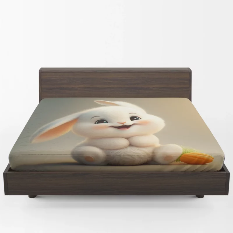 Adorable Bunny Artwork Fitted Sheet 1