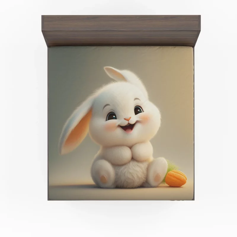 Adorable Bunny Artwork Fitted Sheet