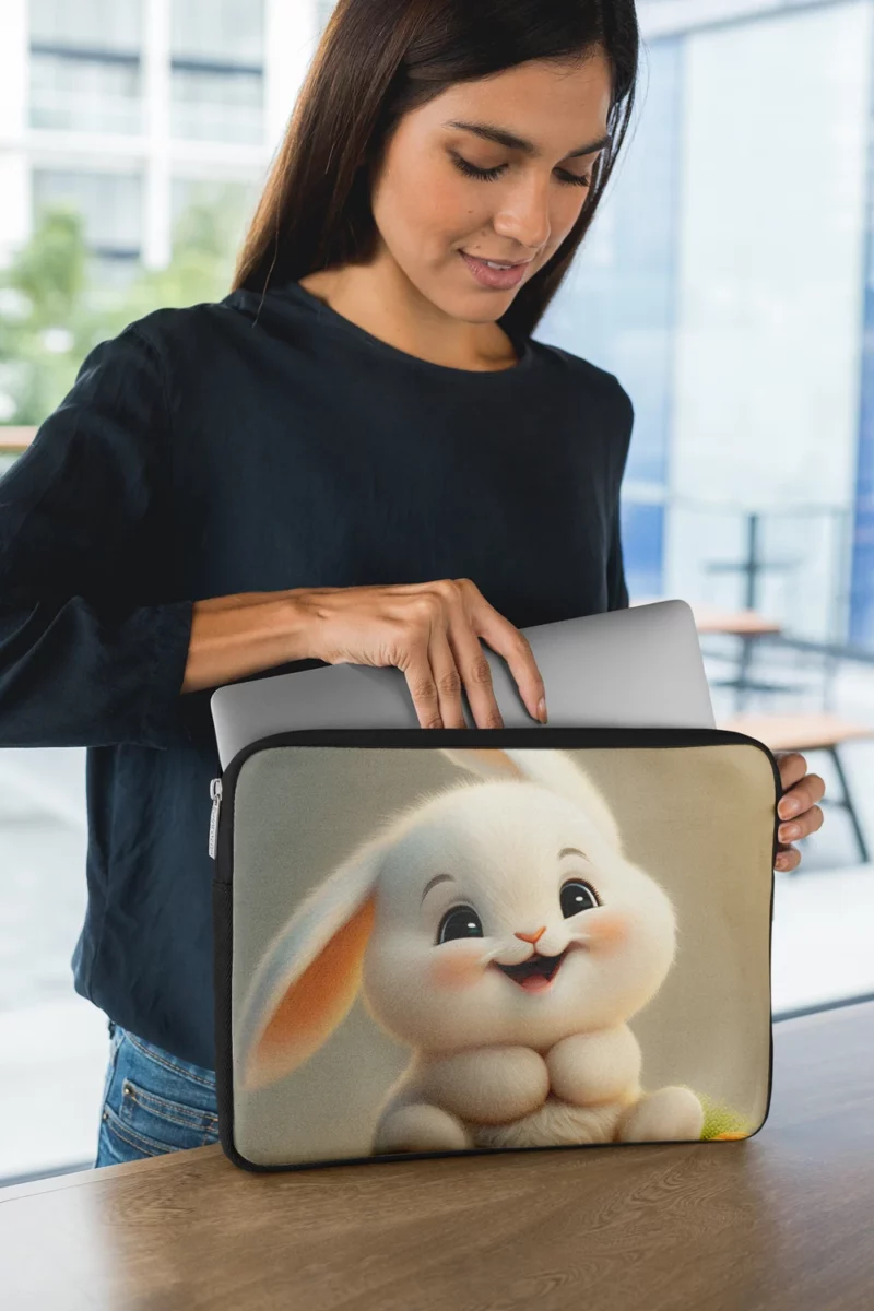 Adorable Bunny Artwork Laptop Sleeve 1