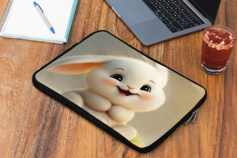 Adorable Bunny Artwork Laptop Sleeve 2