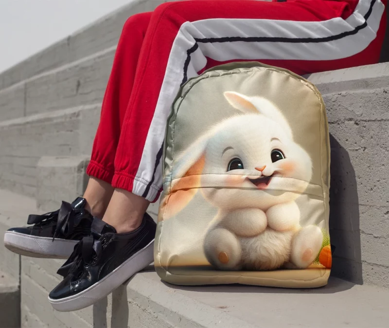 Adorable Bunny Artwork Minimalist Backpack 1