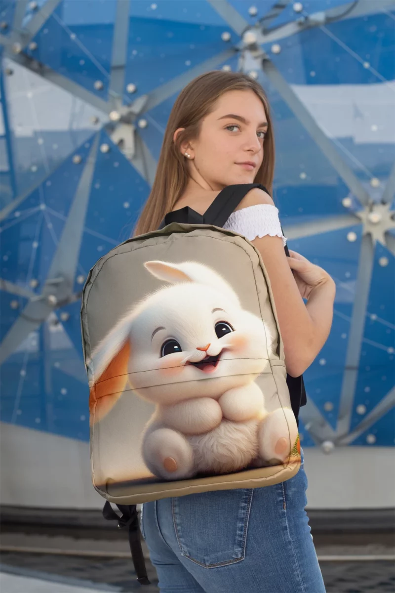 Adorable Bunny Artwork Minimalist Backpack 2