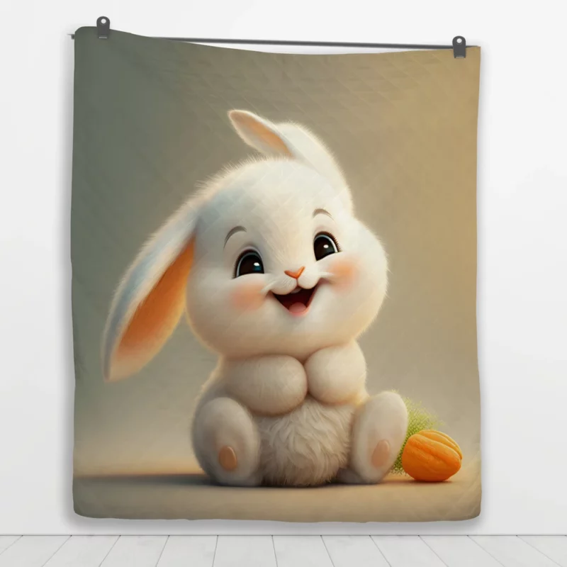 Adorable Bunny Artwork Quilt Blanket 1