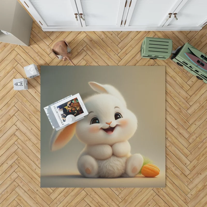 Adorable Bunny Artwork Rug