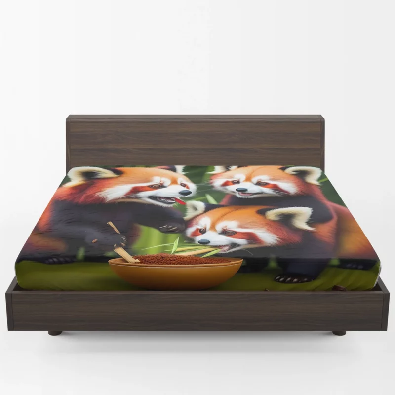 Adorable Kids Panda in Bamboo Haven Fitted Sheet 1