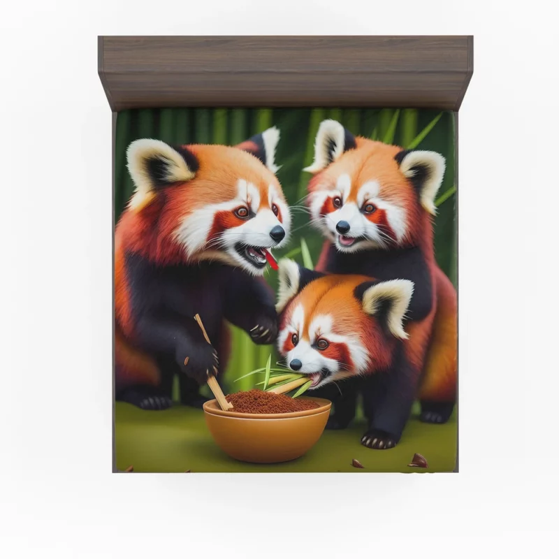 Adorable Kids Panda in Bamboo Haven Fitted Sheet