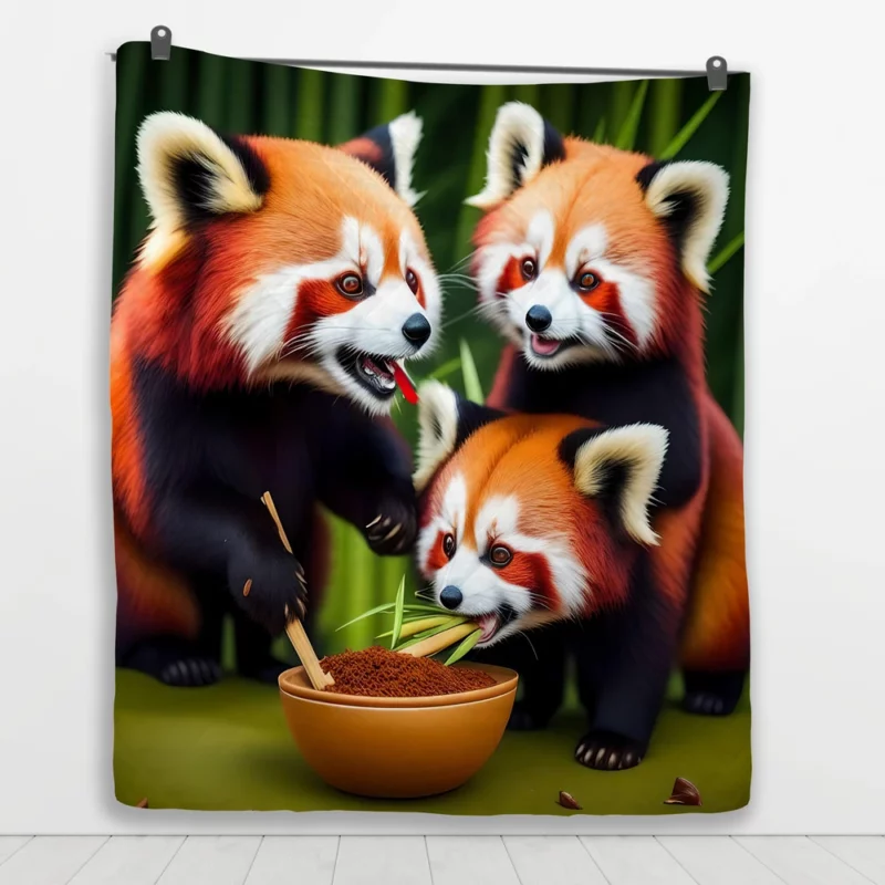 Adorable Kids Panda in Bamboo Haven Quilt Blanket 1