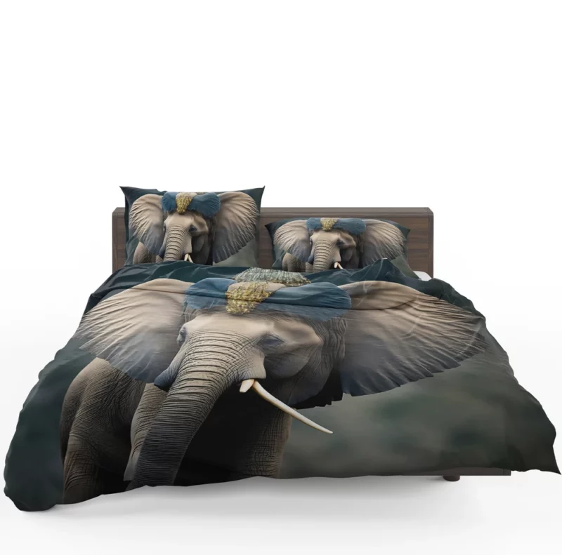 African Elephant Portrait Art Bedding Set 1