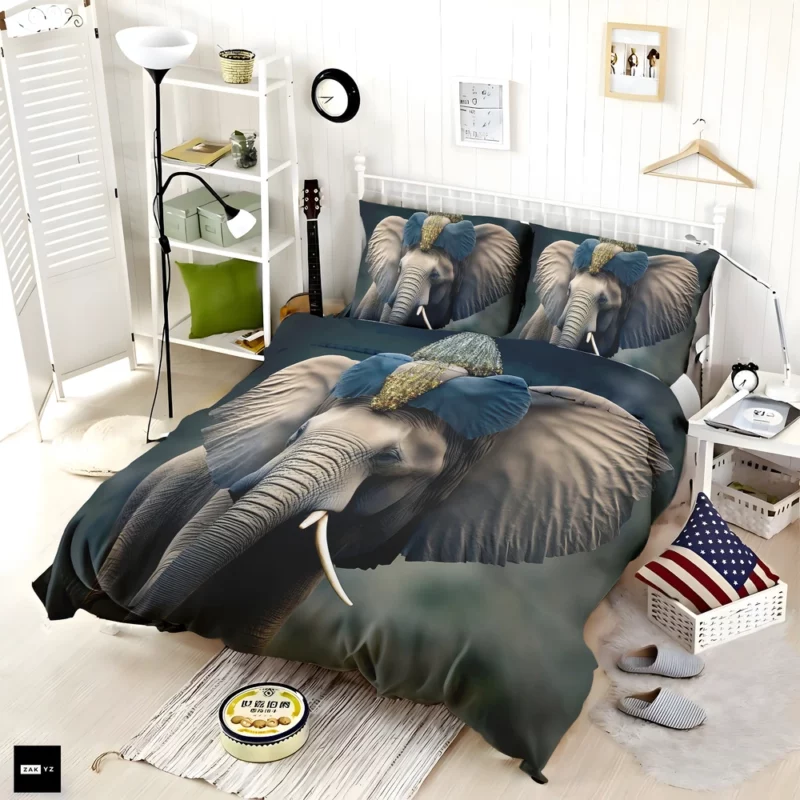 African Elephant Portrait Art Bedding Set