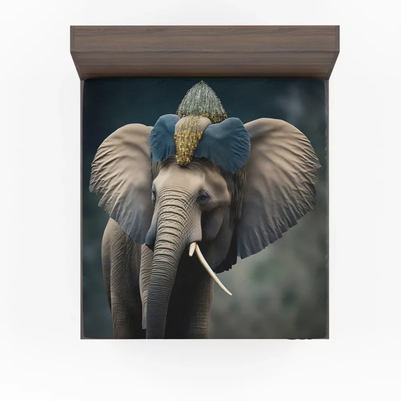 African Elephant Portrait Art Fitted Sheet