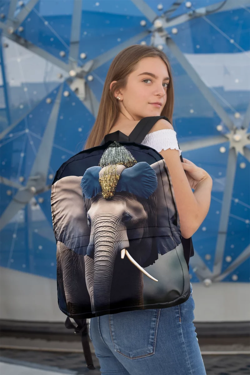 African Elephant Portrait Art Minimalist Backpack 2