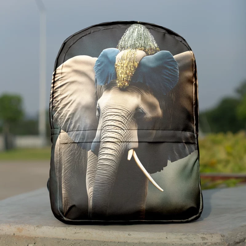 African Elephant Portrait Art Minimalist Backpack