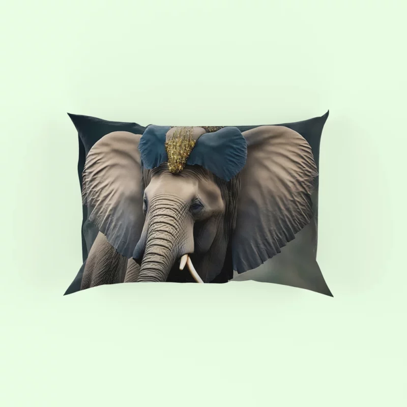 African Elephant Portrait Art Pillow Case