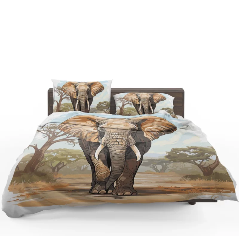 African Elephant Vector Art Bedding Set 1