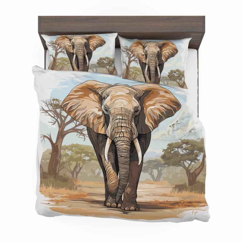 African Elephant Vector Art Bedding Set 2