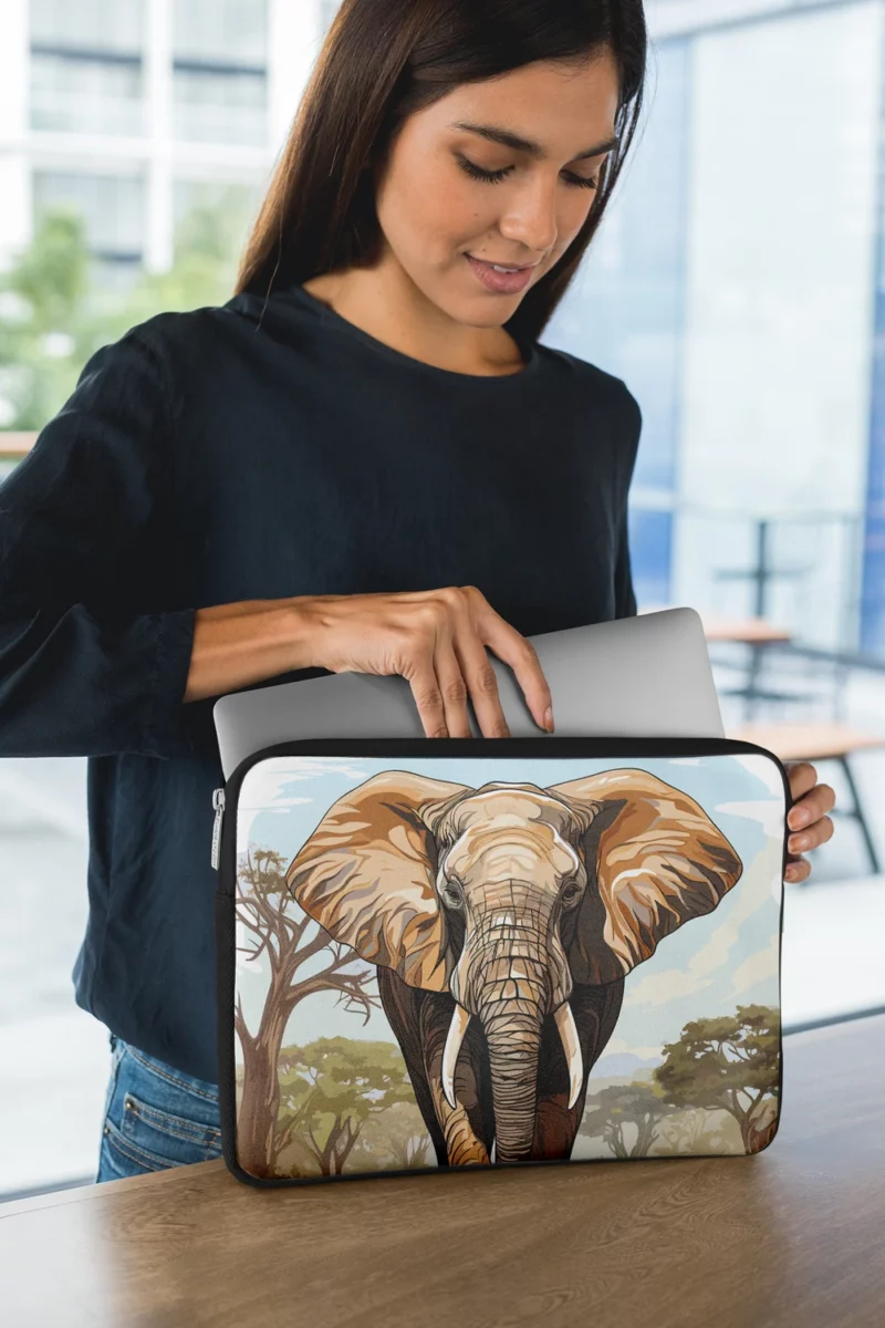 African Elephant Vector Art Laptop Sleeve 1