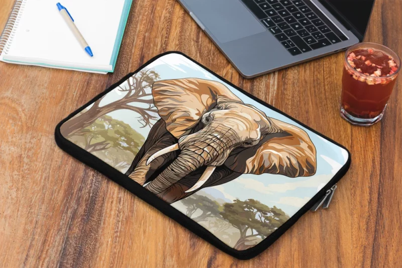 African Elephant Vector Art Laptop Sleeve 2