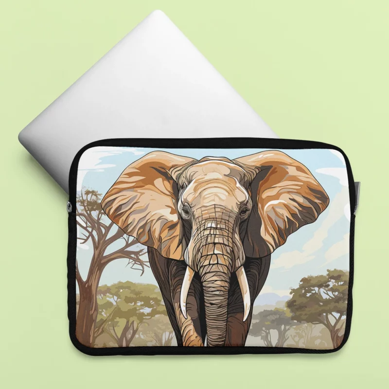 African Elephant Vector Art Laptop Sleeve